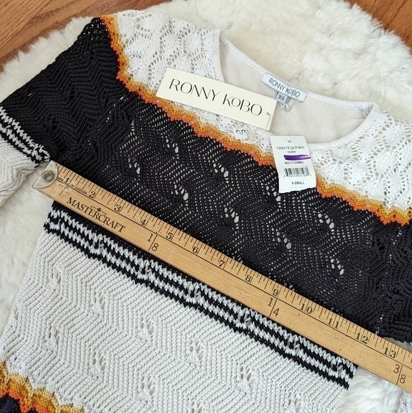 𝅺ronny KOBO crochet knit striped dress xs - Picture 10 of 13